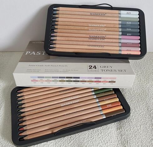 Soft Pastel Pencils 24 Colors Vibrant Drawing Pencil Set Professional Grade Pastels Art Supplies for Drawing Sketching Coloring (Brown) in Kuwait
