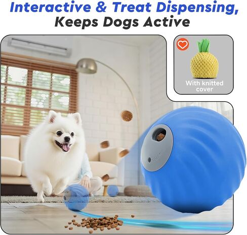 Interactive Dog Toys – Treat Dispensing Puzzle Ball, Food Dispenser Slow Feeder, Enrichment Toy to Keep Dogs Busy, Durable Dog Ball with Knitted Covers for Small Medium Dogs （Orange） in Kuwait