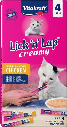 Vitakraft Lick 'n' Lap Snack Creamy, Cat Treat with Real Chicken, 16 Count in Saudi Arabia