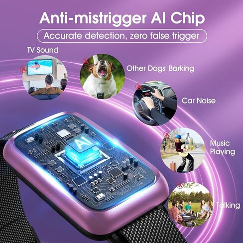 طوق لحاء الكلب ، طوق اللحاء الذكي للكلاب الصغيرة 5-15 رطل الكلاب الكبيرة المتوسطة ، ذوي الذكاء الذكري الفعال مع أوضاع الاهتزاز الصفير القابلة للتعديل وحساسية 7 ، جهاز مضاد تلقائي للكلب in Kuwait