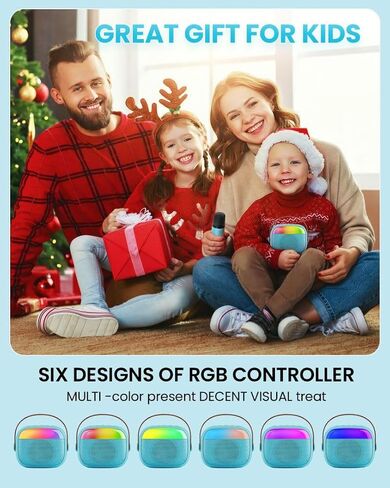 Mini Karaoke Machine for Kids, Toy for Girls Portable Bluetooth Speaker with 2 Wireless Microphones, Fashion Toy Gifts for Christmas Birthday, for 3 4 5 6 7 8+ Year Old Girls Gifts(Pink) in Kuwait