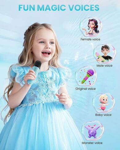 Mini Karaoke Machine for Kids, Toy for Girls Portable Bluetooth Speaker with 2 Wireless Microphones, Fashion Toy Gifts for Christmas Birthday, for 3 4 5 6 7 8+ Year Old Girls Gifts(Pink) in Kuwait