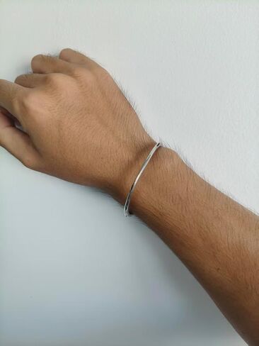 سوار S925 STERLING SILVER ، تصميم الكفة المفتوحة ، مجوهرات الهدايا للرجال لرجل in Kuwait