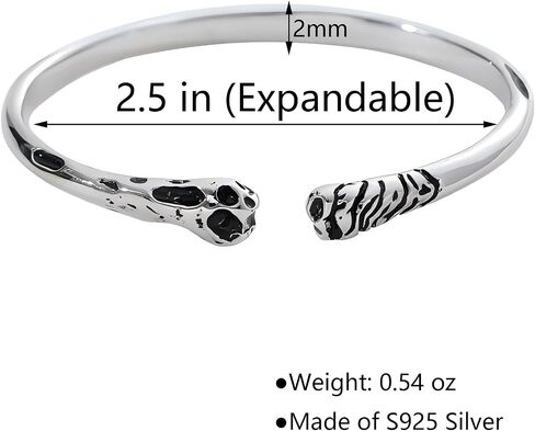 سوار S925 STERLING SILVER ، تصميم الكفة المفتوحة ، مجوهرات الهدايا للرجال لرجل in Kuwait