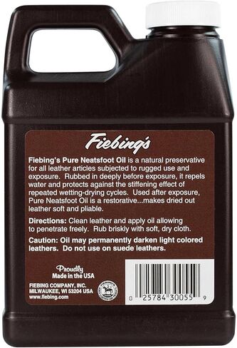 Fiebing's 100% Pure Neatsfoot Oil 16 oz - Leather Conditioner & Preservative with All Natural Animal Oil - Waterproof, Soften, Restore, & Strengthen Leathercraft Shoe, Boot, Belt, Saddle, Couch, Purse in Saudi Arabia