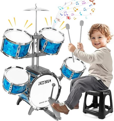 Drum Set for Toddlers 1-3 - Musical Toy Drums Set for Kids - 5 Drums Musical Instruments Toys for 3 4 Year Old Brithday Ages 3-5 in Kuwait