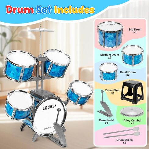 Drum Set for Toddlers 1-3 - Musical Toy Drums Set for Kids - 5 Drums Musical Instruments Toys for 3 4 Year Old Brithday Ages 3-5 in Kuwait