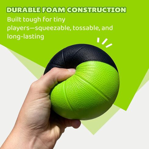 BAMMAX MINI كرة السلة لـ MINI HOOP | مسرحية داخلية أو داخلية وصامتة لـ Nerf Hoop | 4 بوصة للأطفال والأطفال الصغار | لعبة الرغوة الناعمة كرة السلة الداخلية (حزمة 2). in Kuwait