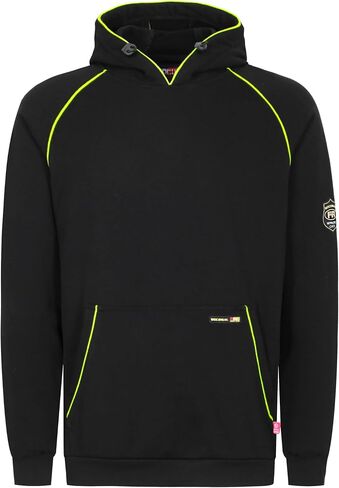 BOCOMAL FR Hoodies Pullover 12oz Heavyweight Cotton Fleece Flame Resistant Contrast Stripe Long Sleeve Hooded Sweatshirts in Saudi Arabia