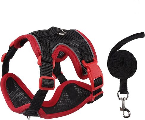 Cat Harness and Leash Set for Walking – Escape-Proof Reflective Vest for Cats and Small Dogs, Adjustable Soft Air Mesh with Pressure-Reducing Design, 4.92ft, XL, Green & Pink in Kuwait