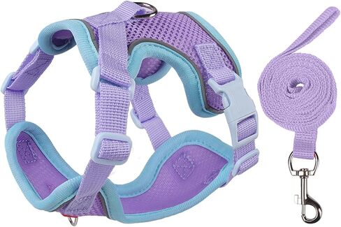Cat Harness and Leash Set for Walking – Escape-Proof Reflective Vest for Cats and Small Dogs, Adjustable Soft Air Mesh with Pressure-Reducing Design, 4.92ft, XL, Green & Pink in Kuwait
