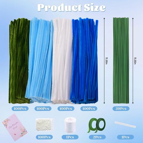 Lansinlife 400 PCS Pipe Cleaners مجموعة حرفية ، 4 منظفات أنابيب وردية متشددة ، تنبع من تشنيل لمجموعة مصنع زهرة DIY مع سيقان الأزهار ، شريط البستنة ، السلامة ، الشريط لهدية باقة DIY (الوردي) in Saudi Arabia