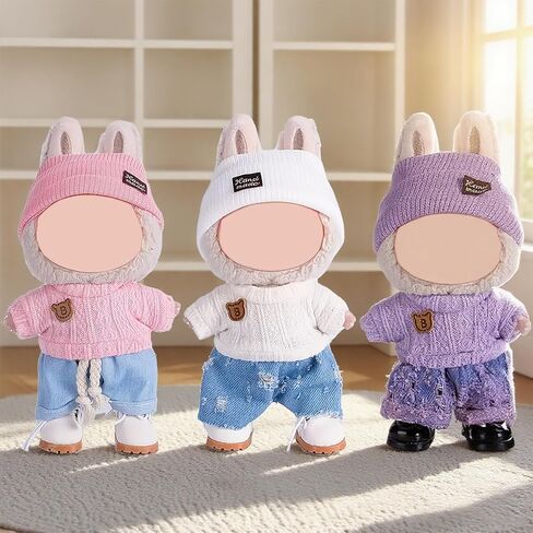 iBayda Total 3 Sets Doll Clothes Accessories for 17cm Dolls Include: 3 Hats, 3 Tops, 3 Rompers, 1 Bag, 1 Glasses and 1 Shoes- Soft & Stylish Costume Accessories (Doll Not Icluded) in Kuwait