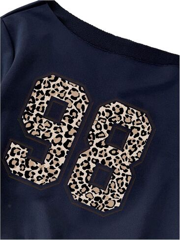 Soly Hux Girl's Y2K Jersey Sweatshirt رقم رسومي طباعة من الكتف طويل الأكمام قمم السحب غير الرسمية in Saudi Arabia