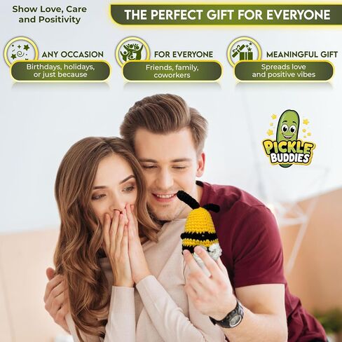 Beacle Buddies Bee -Live Buddy - حيوانات كروشيه إيجابية تعهد الدعم العاطفي الدعم الكروشيه دمى الديكور الكروشيه الكروشيه الكروشيه النحل الإيجابي الدعم العاطفي تخفيف الإجهاد in Kuwait