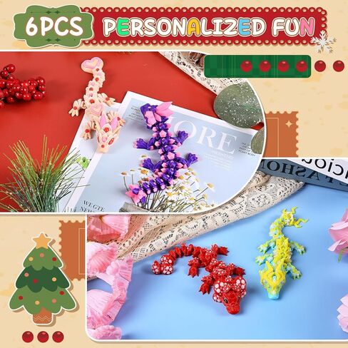 3pcs 12in 3D Dragon Crystal Dragon ، Dragon مرن ثلاثي الأبعاد مرن ، ألعاب المكتب التنفيذي للمكتب المنزلي ، ألعاب تململ التوحد/ADHD (Rainbow Red Gold Green) in Kuwait