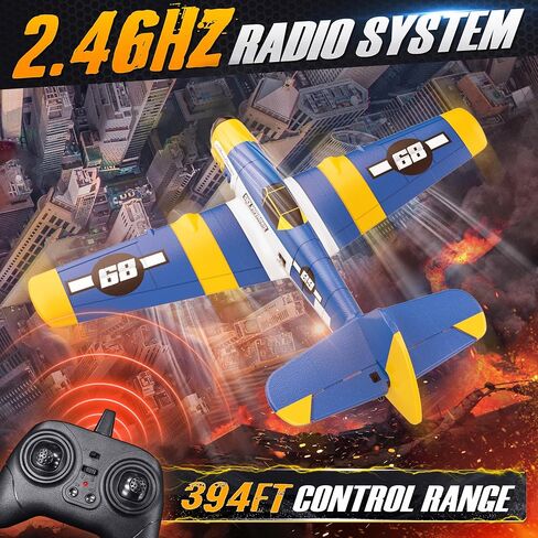 BEZGAR HQ089 RC Plane, Drones for Kids, 6-axis Gyro Remote Control Airplane, RC Helicopter, Easy Control for Beginners Toys with Colorful LED Navigation Lights(Green) in Kuwait