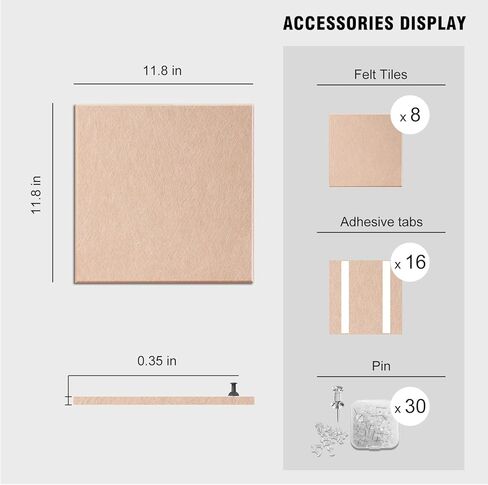 Tsjoffice Barge Cork Board لجدار - 48 "× 36" لوحة نشرة مع 50 بواسين لديكور المكتب ، لوحة دبوس 12 حزمة بلاط الجدران مع علامات تبويب آمنة قابلة للإزالة ، Corkboard للمكتب المنزلي - أسود - أسود in Kuwait