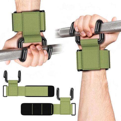 GPANDAG Weight Lifting Hooks for Men and Women(Pair), 330 LB Heavy Duty Gym Lifting Wrist Strap Hook for Deadlifts, Pull-Ups, Strength Training, 0.4inch Grip Weightlifting Hooks for Teen in Saudi Arabia