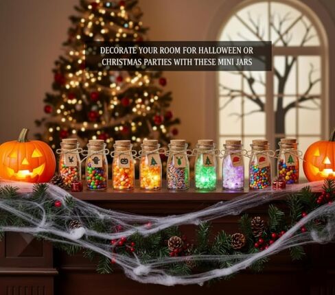 Otis Classic Small Glass Jars with Lids – Set of 12 Mini Glass Bottles with Corks for Halloween Decorations Fall Décor Wedding & Party Favors, Halloween DIY Crafts, Potions, Spices & Candy, 3.4 oz in Saudi Arabia
