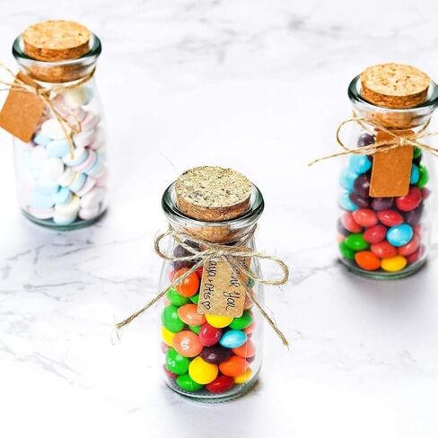 Otis Classic Small Glass Jars with Lids – Set of 12 Mini Glass Bottles with Corks for Halloween Decorations Fall Décor Wedding & Party Favors, Halloween DIY Crafts, Potions, Spices & Candy, 3.4 oz in Saudi Arabia