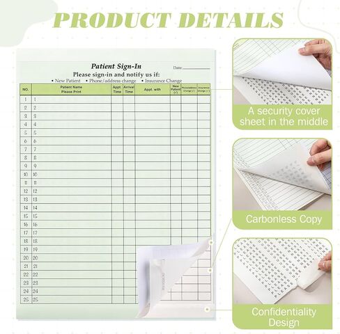 250 Pack Patient Sign in Sheets Hipaa Compliant Patient Sign in Label Forms Peel Off Adhesive Labels Carbonless 3 Part Forms for Privacy in Doctor Medical Clinic Dental Office (Blue) in Saudi Arabia