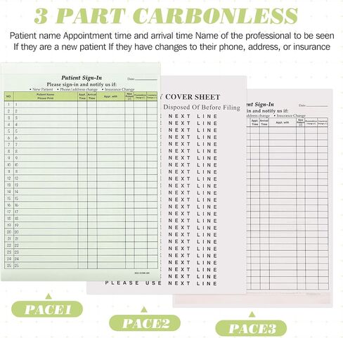 250 Pack Patient Sign in Sheets Hipaa Compliant Patient Sign in Label Forms Peel Off Adhesive Labels Carbonless 3 Part Forms for Privacy in Doctor Medical Clinic Dental Office (Blue) in Saudi Arabia