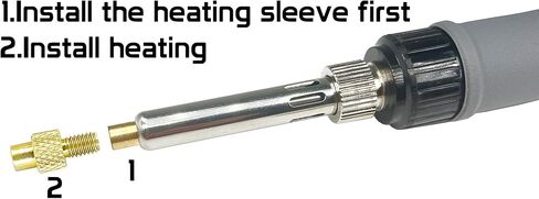 Heat Set Insert tip Tool Vertical Heat Pressing Machine Heat Brass Inserts 3D Printing Thread Knurled Nut M2 M2.5 M3 M4 M5 M6 (Heat Set Insert+360Brass Nuts) in Saudi Arabia