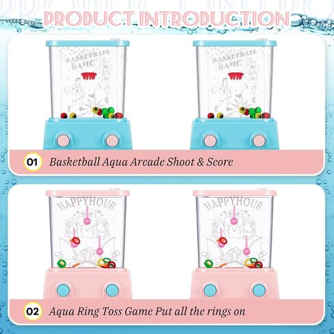Zhanmai 16 Pcs Handheld Water Game Arcade Water Ring Game for Beach Toys Party Favor Fish Rings Fun Game for Basketball Fun Gifts for Men Retro Pastime, Without Water in Saudi Arabia