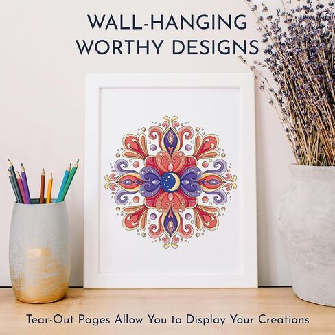 كتاب تلوين Ryve Mandala للبالغين - 50 تصميمًا فريدًا ، حدود دوامة ، تخفيف الإجهاد والاسترخاء ، العلاج الفني | ورقة لا حديد | صفحات سهلة التعب لتأطير in Kuwait