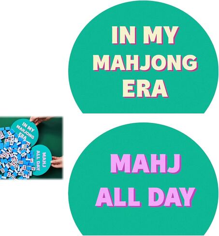 Soulchen 4 PCS Mahjong Tile Mixer Shufflers لخلط وخلط البلاط البلاستيكي الهدايا Mahjong Associory لألعاب العشاق حافة وتصميم مطبوع (الأزرق والأخضر) in Kuwait