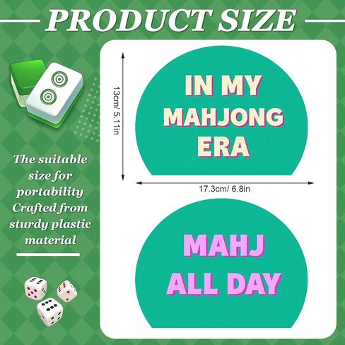 Soulchen 4 PCS Mahjong Tile Mixer Shufflers لخلط وخلط البلاط البلاستيكي الهدايا Mahjong Associory لألعاب العشاق حافة وتصميم مطبوع (الأزرق والأخضر) in Kuwait