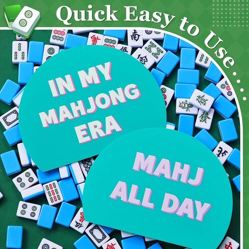 Soulchen 4 PCS Mahjong Tile Mixer Shufflers لخلط وخلط البلاط البلاستيكي الهدايا Mahjong Associory لألعاب العشاق حافة وتصميم مطبوع (الأزرق والأخضر) in Kuwait