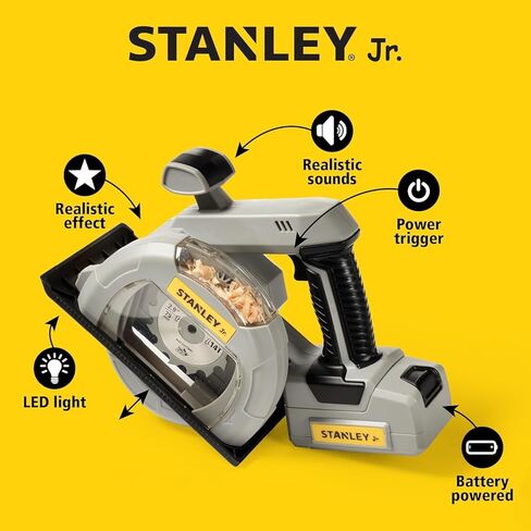 ستانلي جونيور منشار دائري تديره البطارية-أداة لعب تظاهر واقعية للأطفال | الأضواء والأصوات والشفرة الدوارة | الأعمار 3+ | يشمل البطاريات in Kuwait