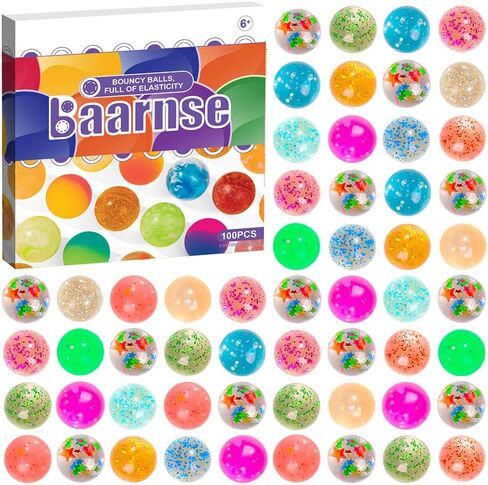 100pcs كرات رخامية ملونة صغيرة مع صناديق الهدايا ألوان مختلطة كرات نطاط لصالح حفلات الأطفال ، جوائز الكرنفال ، هدية أعياد الميلاد (18 مم/ 0.71 بوصة) in Kuwait