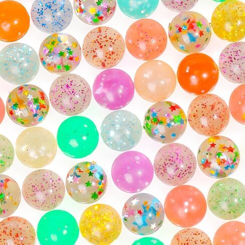 100pcs كرات رخامية ملونة صغيرة مع صناديق الهدايا ألوان مختلطة كرات نطاط لصالح حفلات الأطفال ، جوائز الكرنفال ، هدية أعياد الميلاد (18 مم/ 0.71 بوصة) in Kuwait