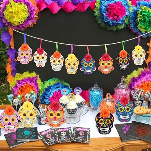 Fennoral 10 Pack Day of the Dead Craft Kits للأطفال تجعلك تملك Sugar Skull De de Los Muertos Ornament DIY تلوين الفنون والحرف الخشبية لصالح عيد الهالوين الإمدادات الزخرفية المكسيكية in Kuwait