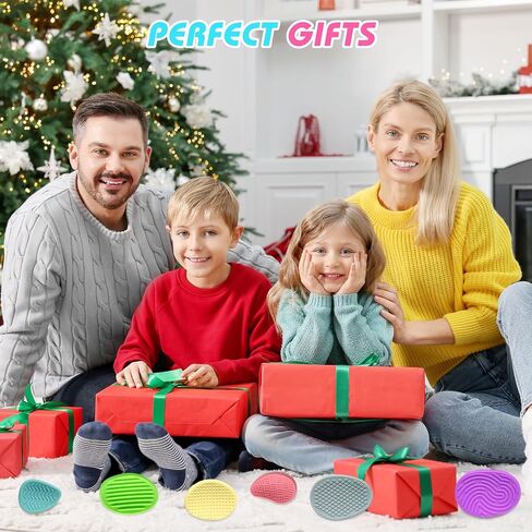 Fidget Toys for Kids Adults, 6Pcs Textured Sensory Stones for Autism ADHD Kids Calming，Silicone Worry Stones for Classroom Prizes Sensory Toys - Quiet Fidgets Toy for Students Anxiety Relief in Kuwait