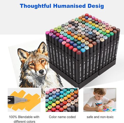 FROKO Alcohol Markers, 36 Colors Dual Tip Art Markers with Carrying Case, Drawing Marker, Coloring Marker for Kids Sketching Adult Coloring in Saudi Arabia