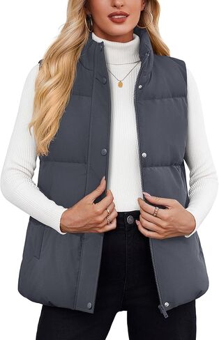 YUCOLEN Down Puffer Vest for Women Lightweight Warm Sleeveless Puffer Jacket 2024 Women Winter Trendy Puffy Vests in Saudi Arabia
