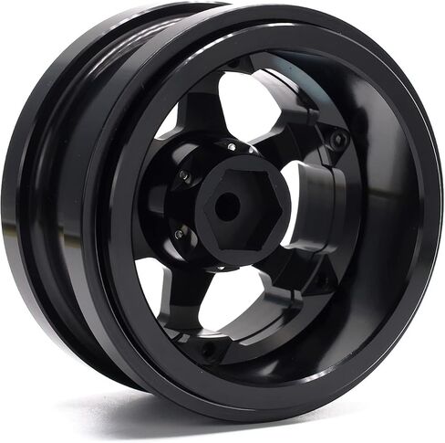 عجلات Treal SCX6 2.9 '' Beadlock Wheels (2) CNC Machined SCX6 ترقيات الأجزاء المتوافقة مع إطارات SCX6 المحورية 1/6 المقياس الصخور (التيتانيوم) in Kuwait