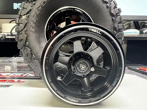 عجلات Treal SCX6 2.9 '' Beadlock Wheels (2) CNC Machined SCX6 ترقيات الأجزاء المتوافقة مع إطارات SCX6 المحورية 1/6 المقياس الصخور (التيتانيوم) in Kuwait