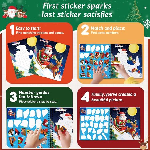 4pcs Paint by Number Sticker Book - Halloween Crafts & Acitivity Books For Kids Vens in Kuwait