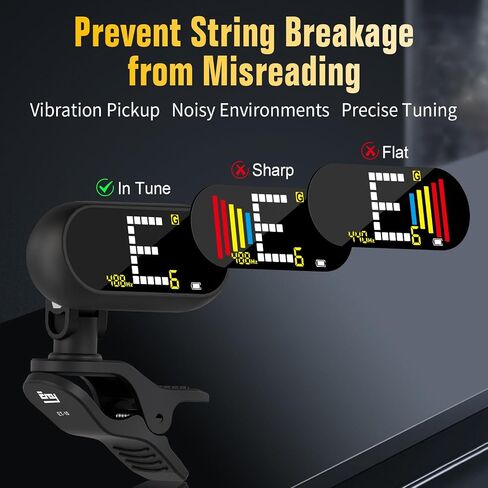 Ex Professional Clip -On Clip -On Through With With LCD - Clip chromatic Clip on Tuply for Acoustic Guitar و Guitar Guitar و Dourelele و Violin و Chromatic in Kuwait