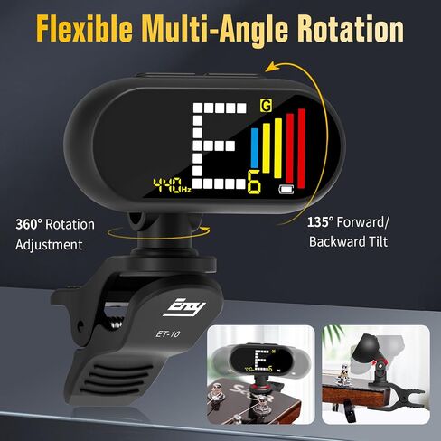 Ex Professional Clip -On Clip -On Through With With LCD - Clip chromatic Clip on Tuply for Acoustic Guitar و Guitar Guitar و Dourelele و Violin و Chromatic in Kuwait