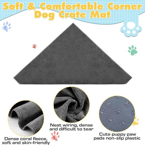 42.5 x 23.8 Inch Corner Crate Dog Bed Washable Dog Kennel Pad Furniture for Large Dogs Plush Crate Beds Pet Cage Sleeping Mat Pet Corner Side Table (Only Mat) in Saudi Arabia