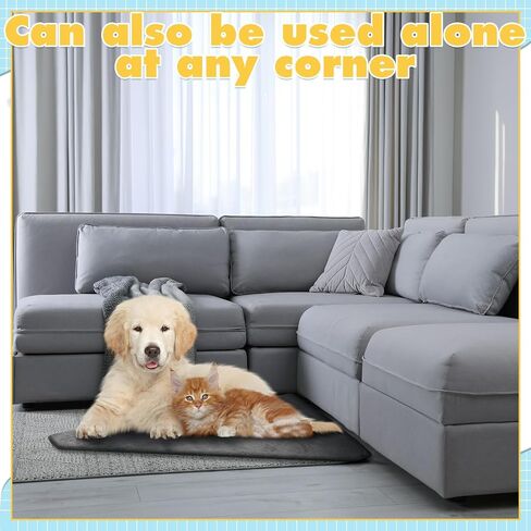 42.5 x 23.8 Inch Corner Crate Dog Bed Washable Dog Kennel Pad Furniture for Large Dogs Plush Crate Beds Pet Cage Sleeping Mat Pet Corner Side Table (Only Mat) in Saudi Arabia