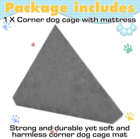 42.5 x 23.8 Inch Corner Crate Dog Bed Washable Dog Kennel Pad Furniture for Large Dogs Plush Crate Beds Pet Cage Sleeping Mat Pet Corner Side Table (Only Mat) in Saudi Arabia