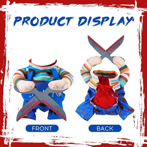 أزياء دمية دمية مميتة للحيوانات الأليفة ، والحيوانات الأليفة المضحكة Cosplay Cosplay Costume Halloween Dog Cloth Assume for Small Medium Express Dogs (Medium) in Kuwait