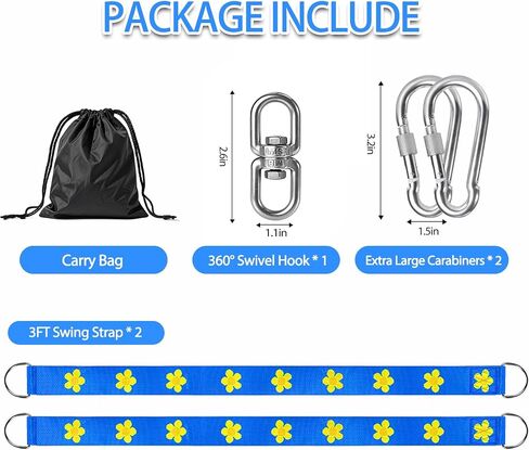Safe Tree Swing Hanging Straps Kit, 3FT/10FT/15FT/20FT, Heavy Duty Holds 5500LBS Extra Long Adjustable Tree Swing Straps, Easy & Fast Way to Hang Any Swing or Hammock(20 FT) in Saudi Arabia